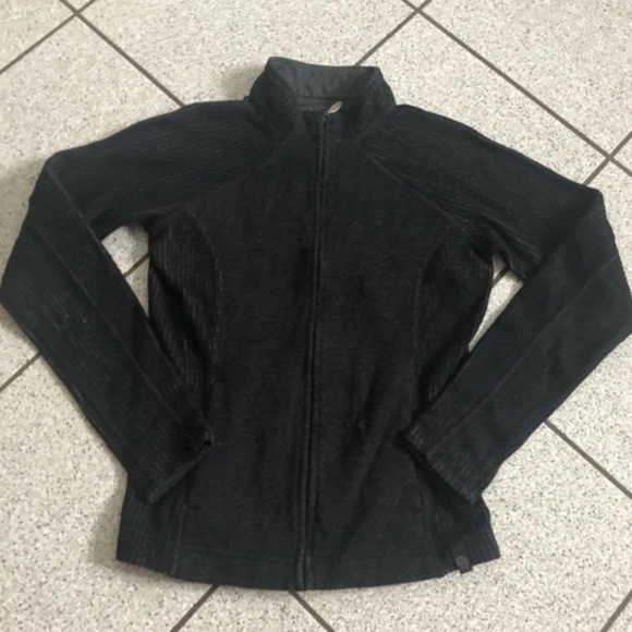 Mountain Hardwear Wool Blend Full Zip Cardigan Sweater Jacket in Black Sz Small - Picture 1 of 8
